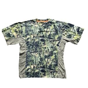 Men's Large Fishouflage Green Camouflage Bass Fishing Shirt